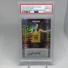 Caitlin Clark 2024 Prizm Draft Rookie Autograph Orange Pulsar 10/49 PSA 10 RC
