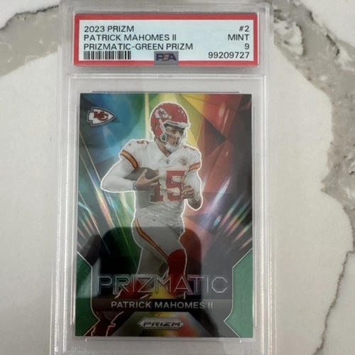 2023 Panini Prizm Prizmatic Patrick Mahomes II #2 Green Prizm PSA 9 Chiefs