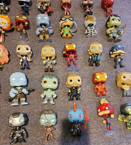 HUGE Lot of Funko Pops! 55 in All - MCU Marvel - Spider-man, Iron Msn - No Boxes