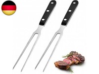 2 StüCke Fleischgabel Mit Griff, 29Cm Edelstahl Grillgabel Mit Kunststoffgriff,