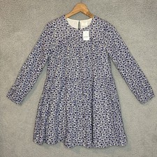 NWT Crewcuts Size 10 Modest Girl's Lined Dress 100 Cotton Blue Floral J.Crew