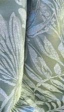 Curtain Chenille Jacquard Lined Pencil Pleat Curtains 168x183cm Green