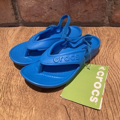 NEU Crocs Hilo elastische Flip Flops Sandalen Kinder Gr. C10 in blau