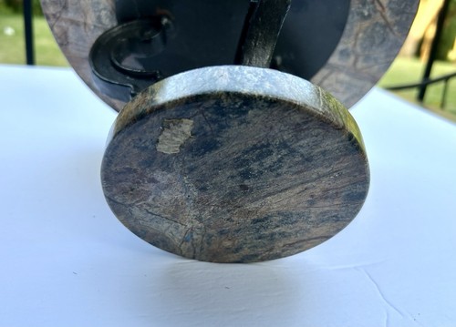 Rustic Black Scrolled Cast Iron Brown Marble Pedestal Cake Stand 10” Centerpiece - Picture 6 of 6