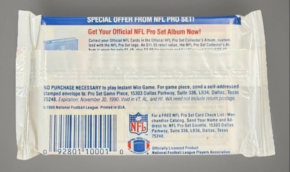 Juego profesional de fútbol serie 2 sellados sin abrir 1989 ¡paquete de cera! Barry Deion Aikman RC Foto 2 de 2