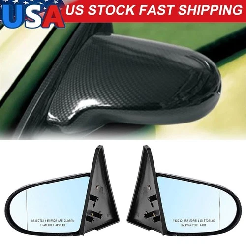 2x Adjustable Carbon Fiber Look Manual Side Mirrors For 96-00 Honda Civic EK 4DR