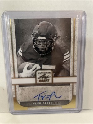 Tyler Allgeier 2022 Leaf Ultimate Draft Gold /75 #PA-TA1 Auto Atlanta Falcons