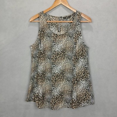Gnw Tank Top Womens Medium Multicolor Abstract Print Keyhole Back Scoop Neck