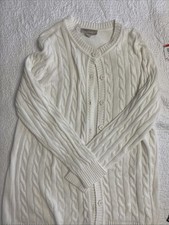 NWT Woman Within Women's Ivory Cable Knit Cardigan Sweater Plus Size 14/16
