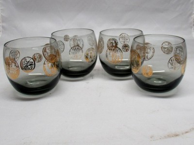 4 MCM ROMAN COINS 22kt  gold ROLY POLY FEDERAL GLASS RARE SMOKE