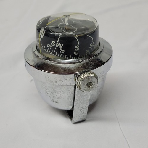 Vtg Aqua Meter Compass Roseland 3” Boat Nautical Maritime metal 60's w/ mount - Picture 2 of 9