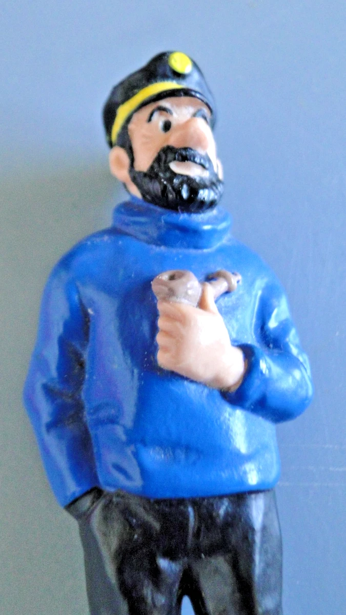 Figurine HERGE personnage Tintin Capitaine HADOCK sa pipe plastique BULLY 8,5 cm