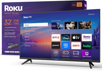 Roku Smart TV 2025   32-Inch Select Series, 1080P Full HD TV   Roku TV with Voic