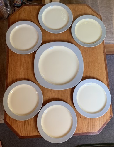 Vintage Spode Meadow Sweet Sandwich Cake Plate & Side Plates x6 Yellow & Green - 第 1/19 張圖片