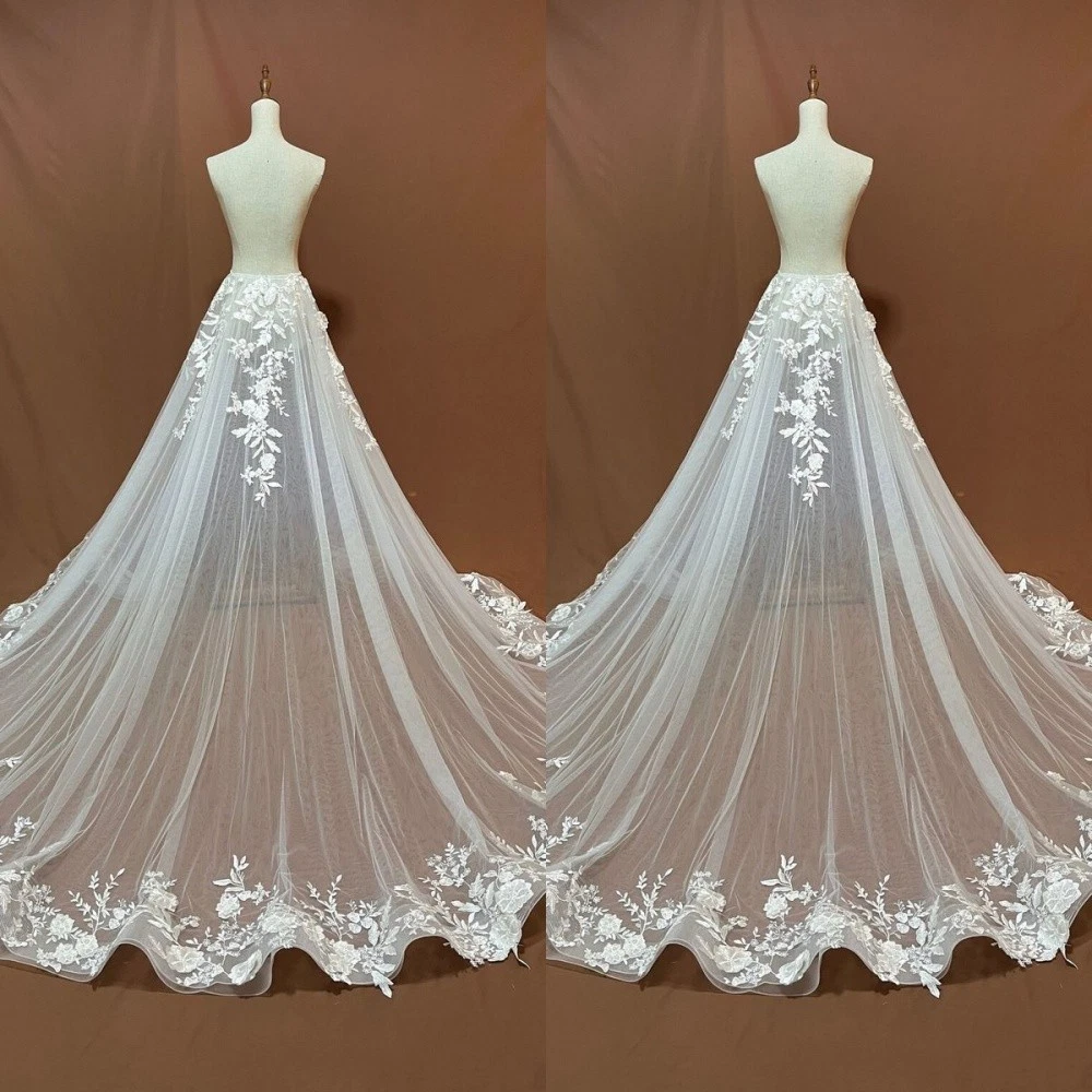 a line wedding dress ebay Satin Bateau Neckline A-Line Wedding Dress With Lace Appliques WD192 US18 / Ivory main image 1