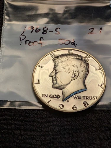 New Listing1968-S Proof Kennedy Half Dollar 40% Silver ** From Proof Set **