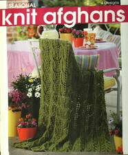 NEW SEASONAL KNIT AFGHANS 4 GORGEOUS DESIGNS KNITTING PATTERN BOOK