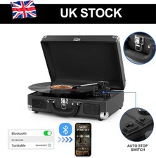 Portable  Vinyl Record Player with Speakers Bluetooth Turntables 3 Speed 7'' LP