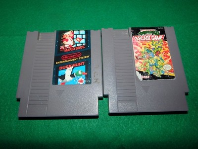 NES 2 Game Lot   Teenage Mutant Ninja Turtles Super Mario Bros/Duck Hunt