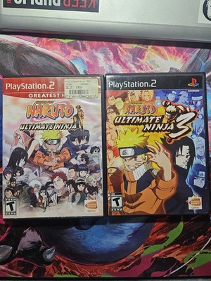 Naruto Ultimate Ninja 1 AND Naruto Ultimate Ninja 3 Sony Playstation 2 TestedCIB