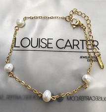 Louise Carter 14K Gold Plated Laney Pearl Bracelet 7"+2"
