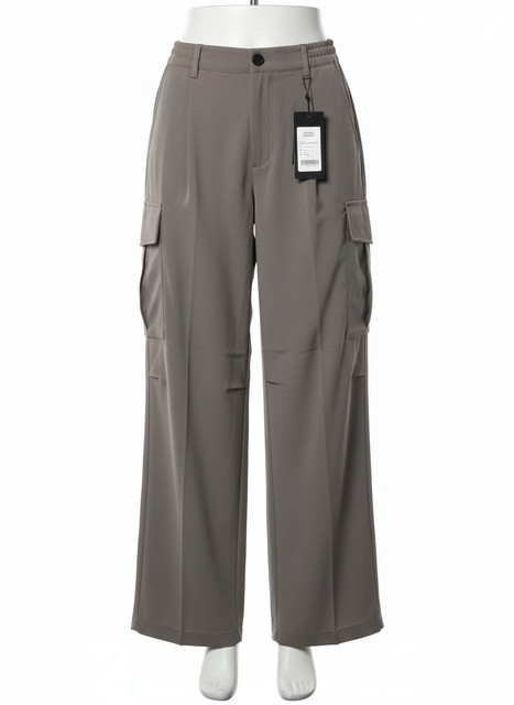 (KOREA) MUSINSA Parachute Banding Cargo Slacks - Dusty Beige Wide Fit