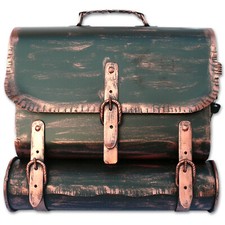 BRIEFKASTEN Handarbeit Antik Kupfer Silber Bronze Gold  Look Tasche Ranzen 