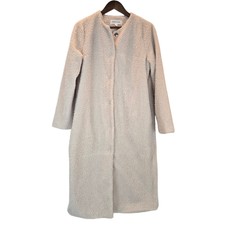 Prologue Long Teddy Bear Coat Pockets Cream Small