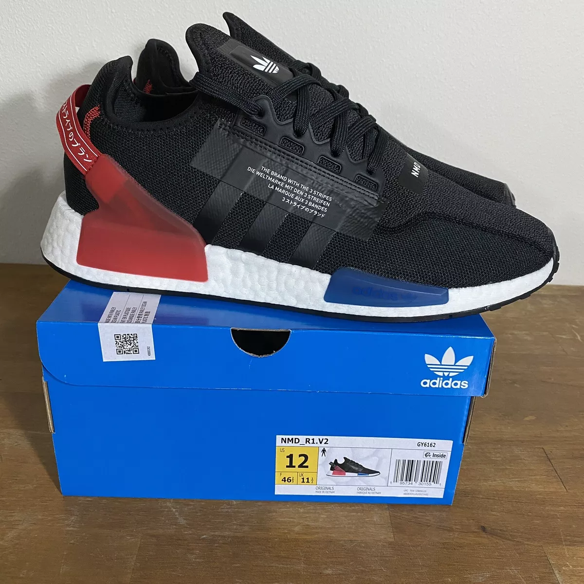 Adidas NMD R1.V2 Red Blue Black GY6162 Size 9 9.5 10.5 11 or 12