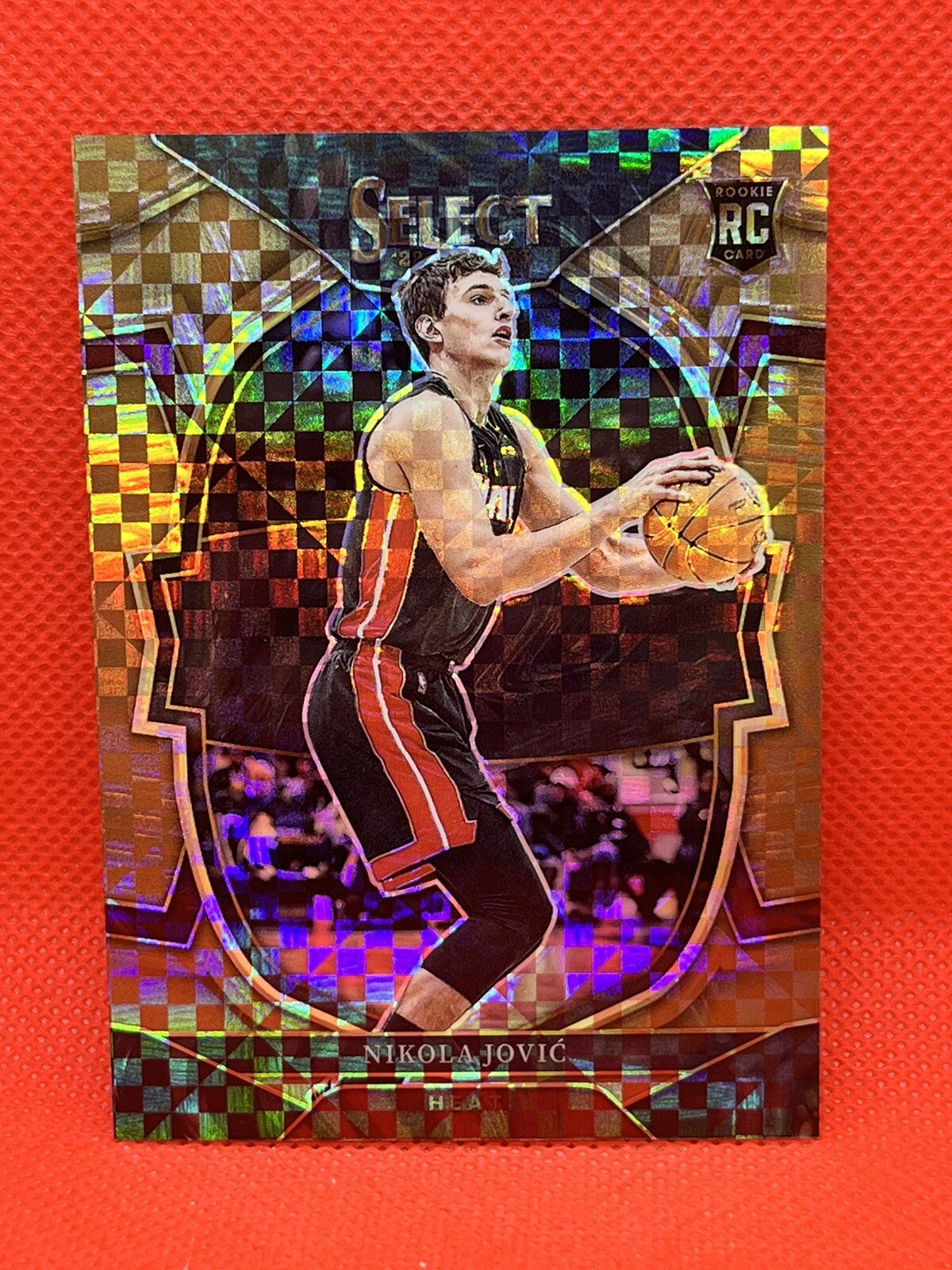 2022 Panini Select Concourse Copper Plaid Prizm /49 Nikola Jovic #91 Rookie Heat
