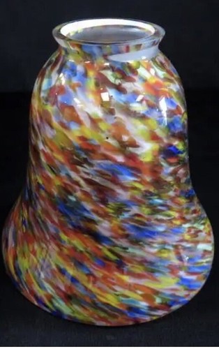 Vintage Italian Murano Spatter Glass Bell Shaped Lamp Shade - Picture 2 of 11