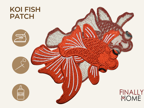Koi Fisch Patch zum Aufbügeln | Japan Aufnäher, oranger Bügelflicken, Patches - Bild 2 von 5