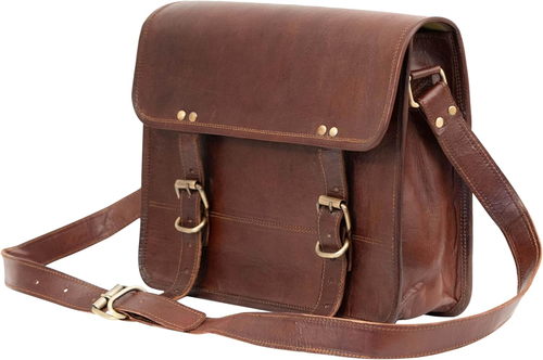10" Inch Leather Messenger Bag Vintage Satchel Bag Crossbody Bags for Men and...