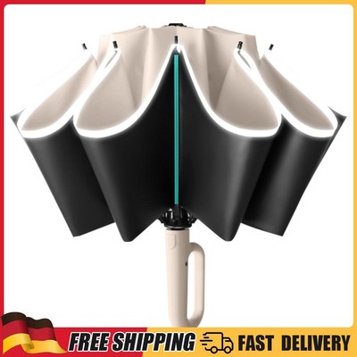 Fully Automatic Reverse Folding Umbrella Windproof for Sun/Rain Days (Beige)