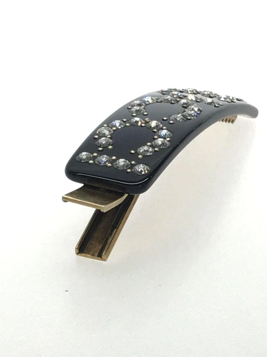 Gucci Logo Crystal Hair Barrette in White