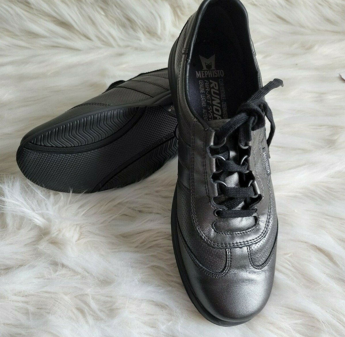 NEW Mephisto Runoff Black Metallic Leather Air jet system