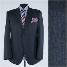 Mens Dark Grey Blazer 44R UK Size DRESSMANN Wool Sport Coat Jacket