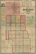 16" x 24" 1856 Map of Richland Co, Ohio Ohio, Richland County
