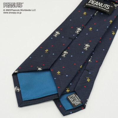 Peanuts Snoopy Tie Navy Woodstock Dot Silk 100% PN918307 Japan | eBay