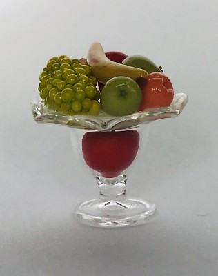 Glasschale mit frischem Obst Maßstab 1:12 für Puppenstube