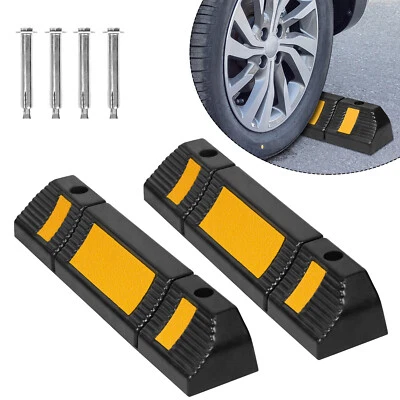 HENGMEI 2x Radstopper 60 cm Reifenstopper Parkplatzbegrenzung Garagenstopper Parkstopper