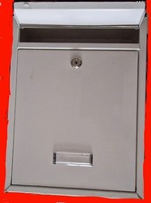 Produktbild - HQ 32 x 21,5 x 9 cm Stahl abschließbar Wandbriefkasten Außen Briefkasten weiß