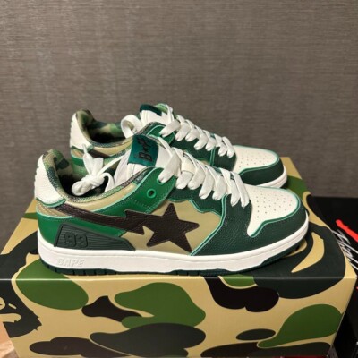 A Bathing Ape Bape SK8 Sta ABC Camo Green Sneaker size 26cm 2022  