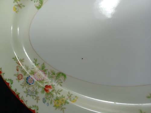 Kongo China STS KON12 Hand Painted Japan 12" Oval Serving Platter Floral Sprays - Picture 3 of 7