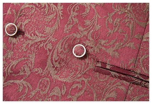 Men Suits Sets Slim Fit Floral Paisley Tuxedo Jacket Vest Pants 3pcs Shawl Lapel - Picture 7 of 18