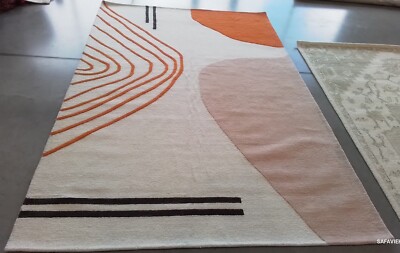 IVORY / RUST 6' X 9' Broken Thread Rug, Reduced Price 1172765471 RD860P-6