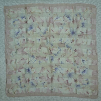 JUN ASHIDA Ivory Flower Silk Scarf Scarves 34'' X 33.5'' P48