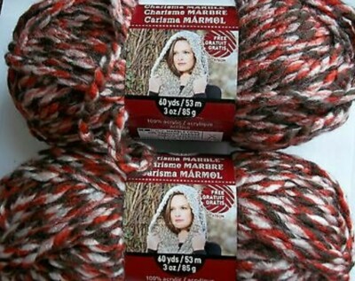 LOT 2 Loops & Threads Charisma Marble bulky yarn, Brown Sugar. A-22