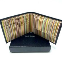 250 Paul Smith Black Leather Wallet with Coin Compartment Contrast Lining