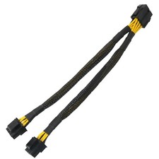 CPU 8 Pin Female to Dual PCIe 2X 8 Pin 4 4 Male Power Adapter Splitter, NEW